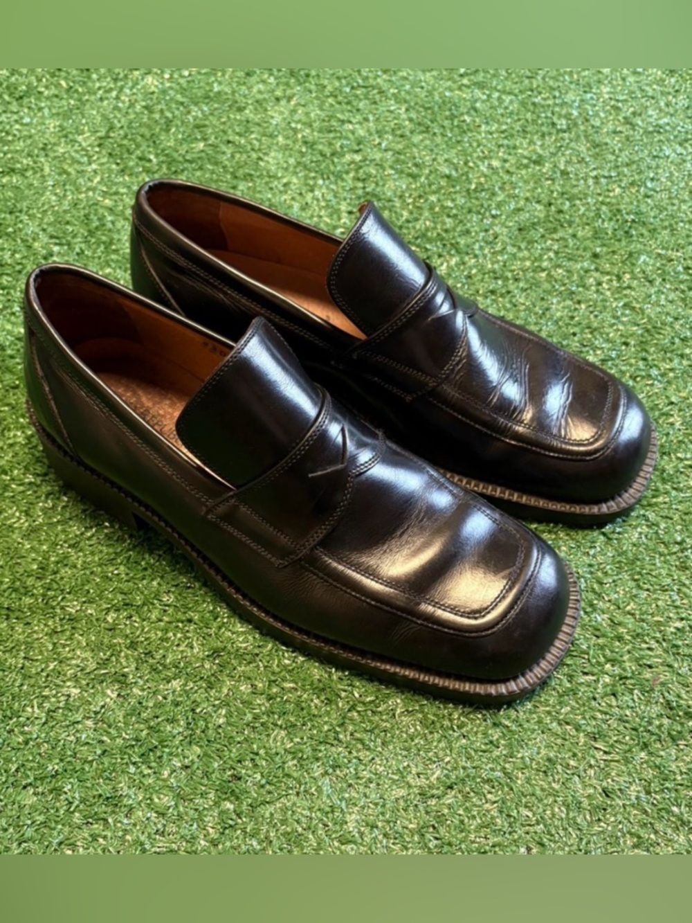 Kenneth Cole Men's Black Leather Slip-On Loafers Size 42